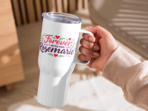 Travel mug with a handle